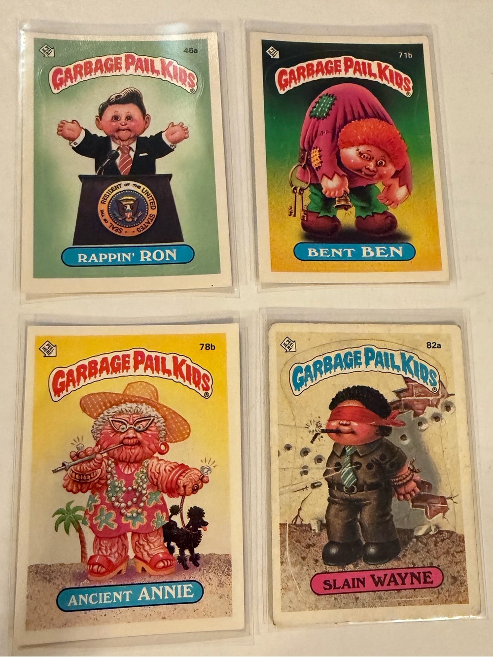 Vintage 1985 Garbage Pail Kids Series 2 Lot of 4 - Great Cond w/ Rappin Ron